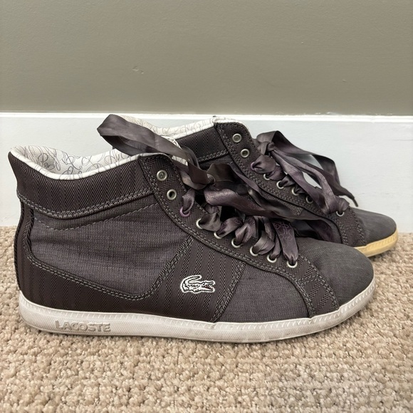 Lacoste Shoes - Lacoste High-Top Sneakers in Dark Purple Gray - size 7